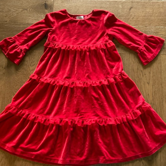 hanna andersson red velvet dress Hanna Andersson | Velour Skater Dress